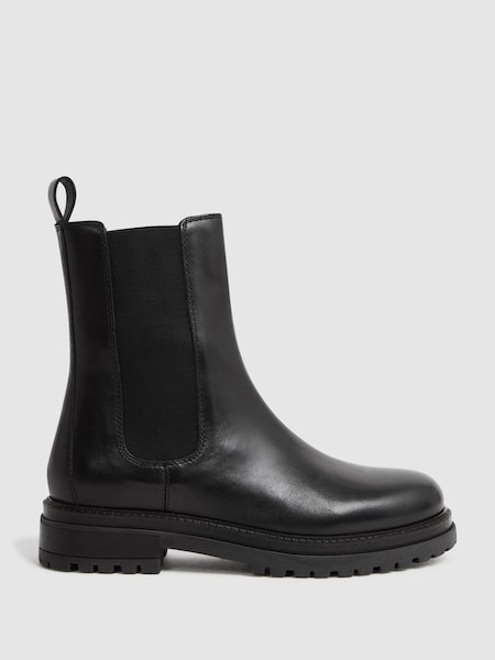 黑色皮製Chelsea靴 (824555) | HK$2,980