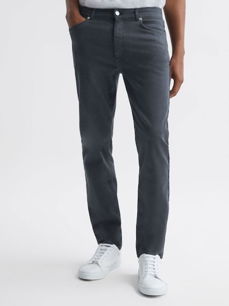 Slim Fit Brushed Jeans in Airforce Blue (827270) | $105