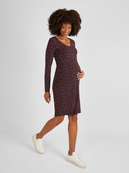 Black Spot Print Maternity & Nursing Dress (832083) | €34