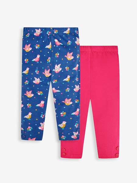 Girls' 2-Pack Leggings in Cobalt Blue Bird & Pink (842158) | €27.50