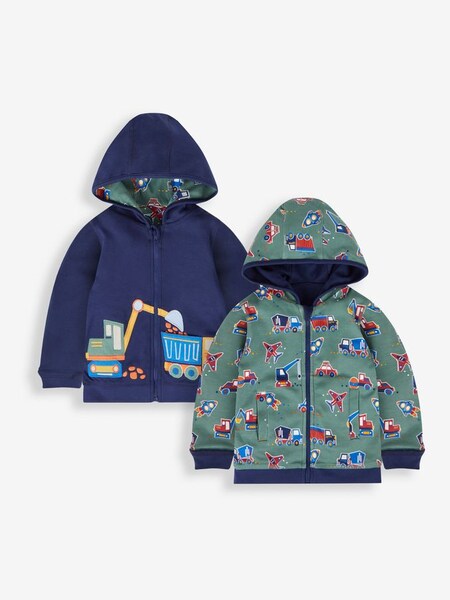 Construction Applique Reversible Hoodie in Navy (845580) | $42