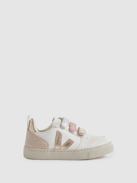 Veja Suede Velcro Trainers in White Multi (846740) | €125