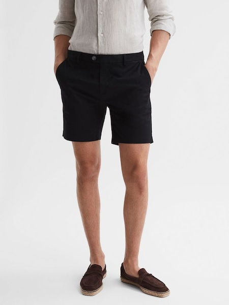 Short Length Casual Chino Shorts in Black (858777) | $155