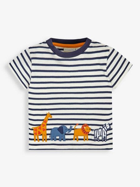 Safari Appliqué T-Shirt in Ecru Navy Stripe (860399) | €10