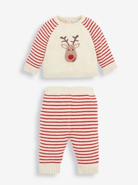 Reindeer Knitted Baby Set in Cream (8679U6) | $50