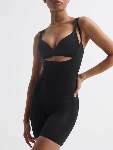 Spanx Shapewear Open-Bust Mid-Thigh Bodysuit in Black (869157) | €125