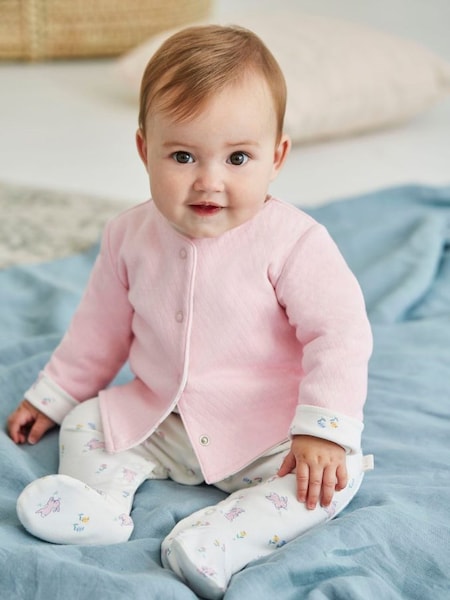 Pink 2-Piece Cotton Baby Bunny Sleepsuit & Jacket Set (86H842) | €36.50