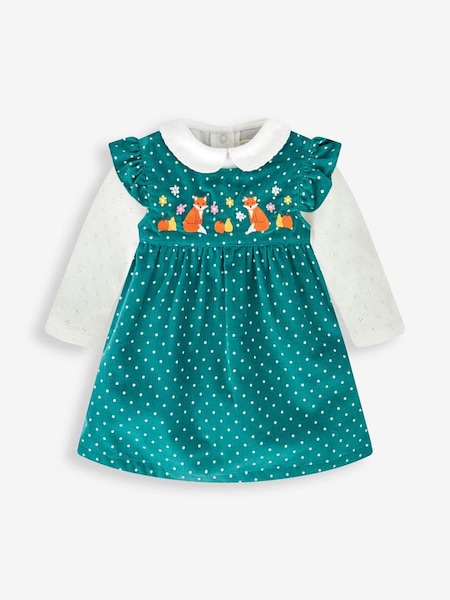 Green Fox & Fruit Girls' 2-Piece Embroidered Cord Baby Dress & Body Set (876308) | €21