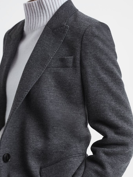 碳黑色羊毛单排扣西装外套 (878083) | HK$2,224
