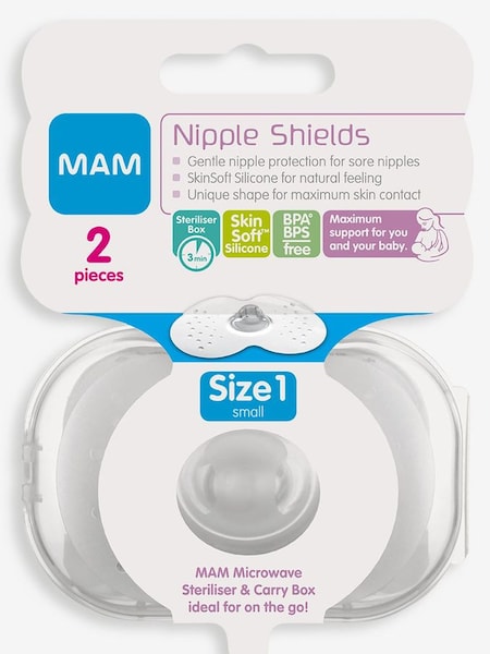 2-Pack MAM Silicone Nipple Shields - Size 1 (879637) | €14