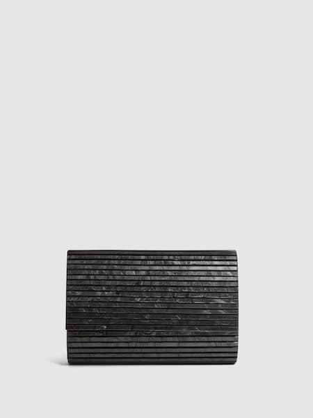 Pearl Effect Clutch Bag in Black (912507) | $95