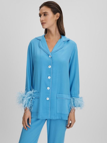 Blauwe pyjamaset met verwijderbare veren (918244) | € 485