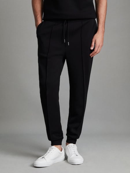 Pantalon de jogging noir en jersey interlock à cordon (920134) | 140 €