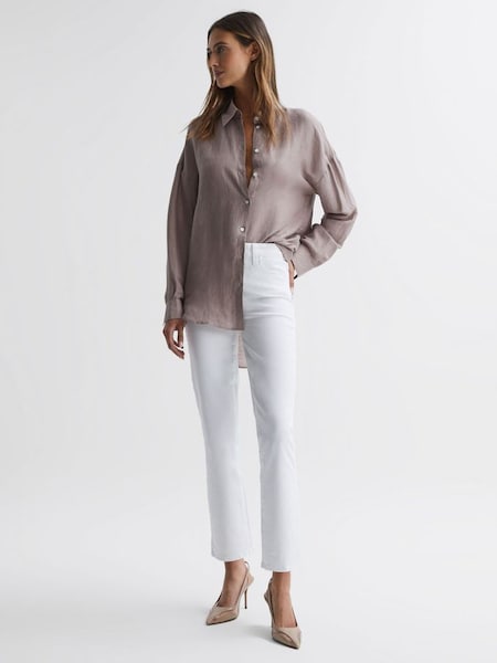Paige - Crisp - Witte jeans met rechte pijpen en hoge taille (930928) | € 330