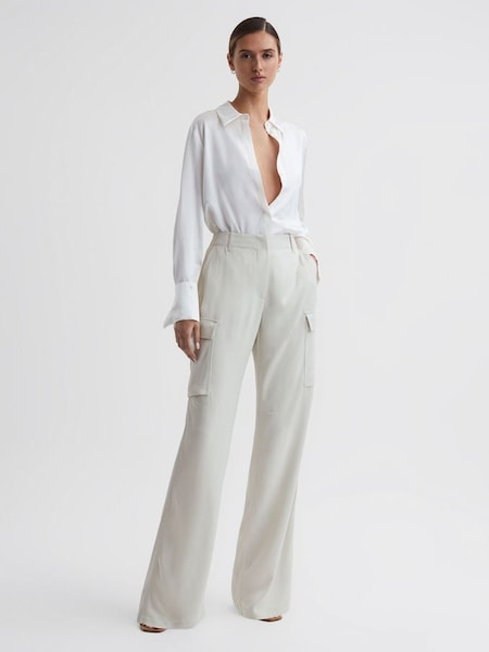 Wide Leg Combat Trousers in Neutral (945476) | SAR 397