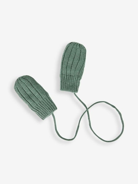Khaki Mittens With String (946212) | €15