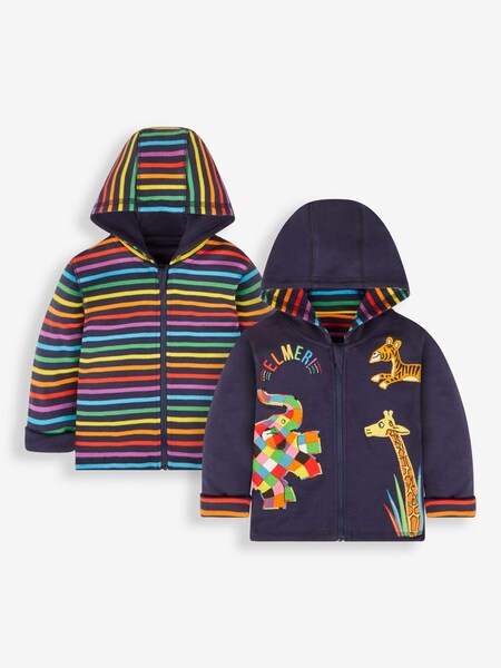 Elmer Appliqué Zip-Up Hoodie in Navy (947215) | $45