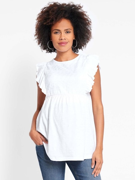 White Broderie Anglaise Maternity Top (960411) | €27.50