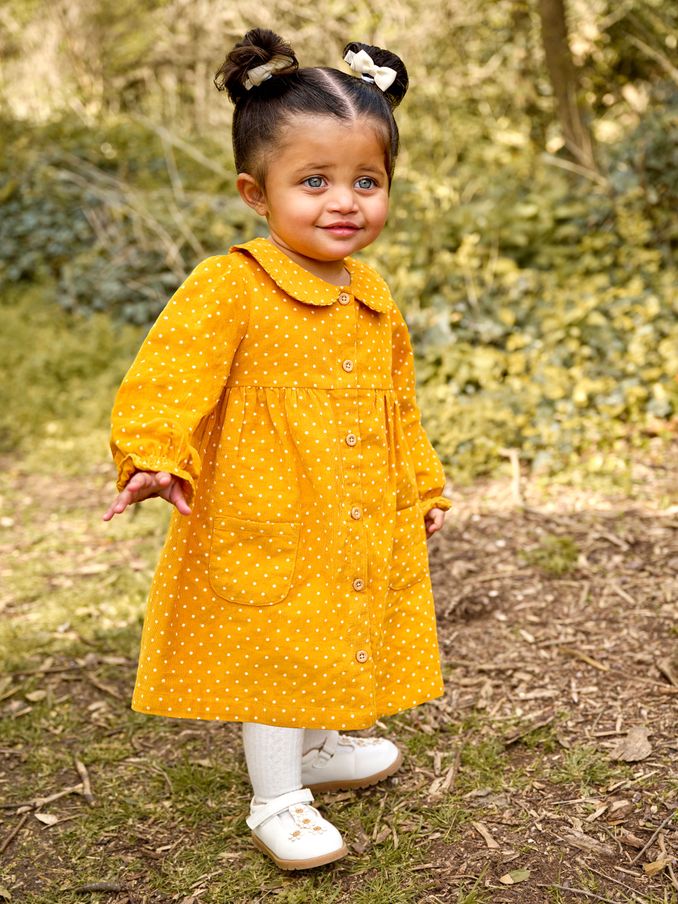 Mustard yellow dress little girl on sale