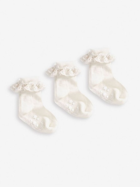 Cream 3-Pack Frilly Socks (970843) | €12.50