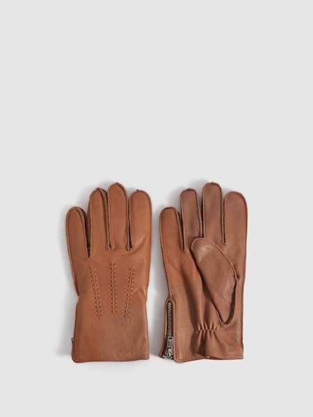 Leather Gloves in Tan (970892) | $115