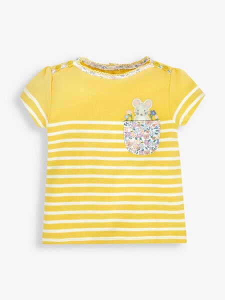 Mouse Pocket Breton T-Shirt in Yellow (975953) | $11