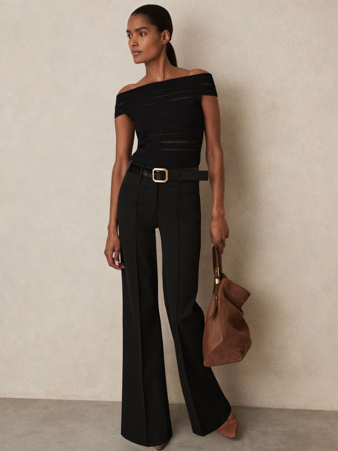 Women s Black Trousers Black Cargo Tailored Trousers Reiss