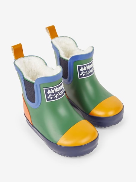 Khaki Cosy Lined Colour Block Wellies (978045) | €31