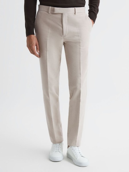 Slim Fit Moleskin Trousers in Stone (A10229) | $167