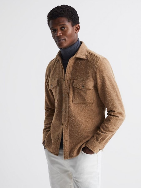 Casentino Twin Pocket Overshirt in Camel (A11839) | $99