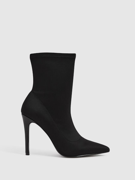 Heeled Sock Boots in Black (A11863) | €100