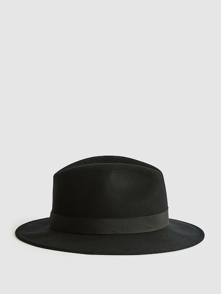 Wool Fedora Hat in Black (A85476) | $110