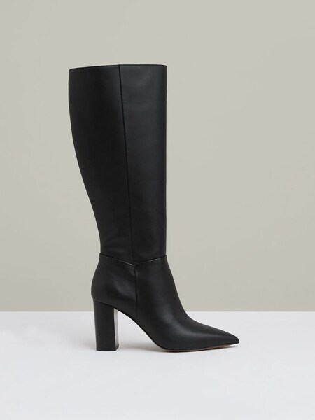 Block Heel Knee High Boots in Black (AA3673) | €495