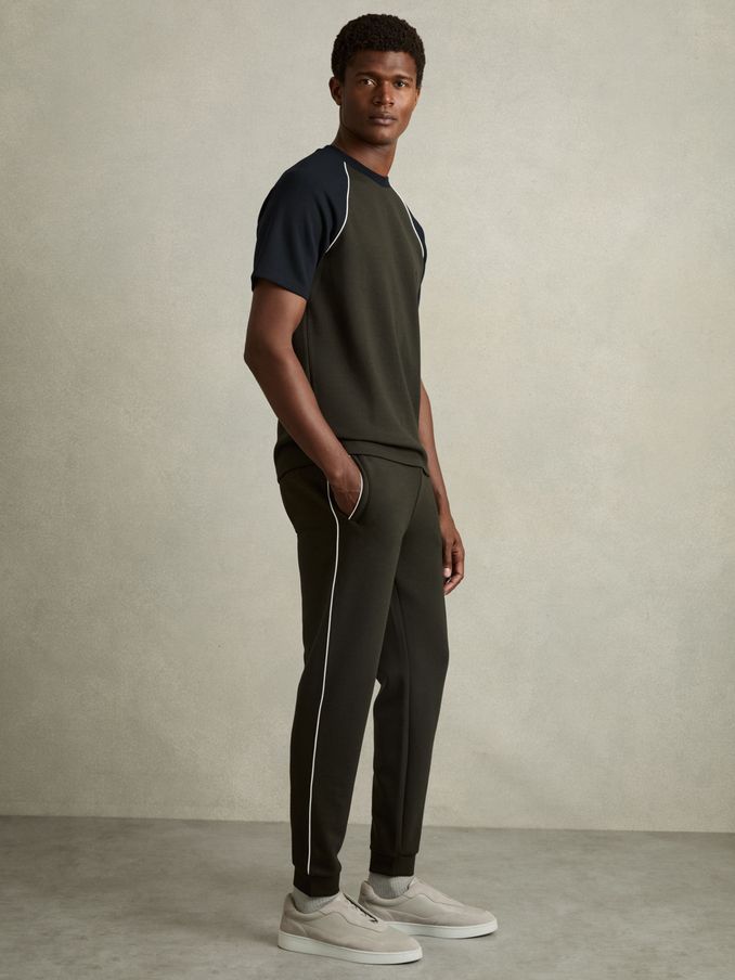 Men s GREEN COLOUR BLOCK REISS Joggers Reiss Germany