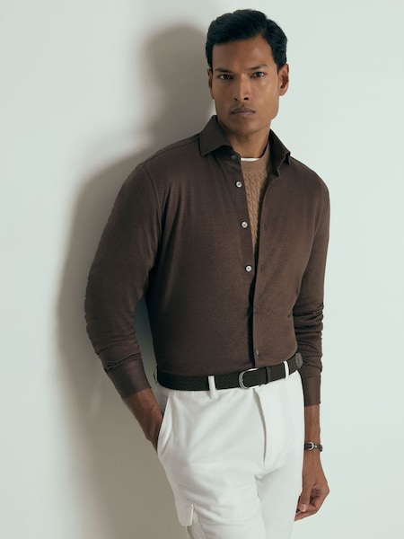 Atelier Linen-Blend-Jersey Shirt in Brown (AB3814) | HK$2,530