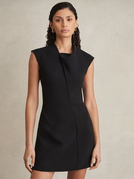 Acler Crepe Draped-Neck Mini Dress in Black (AP0248) | CA$725
