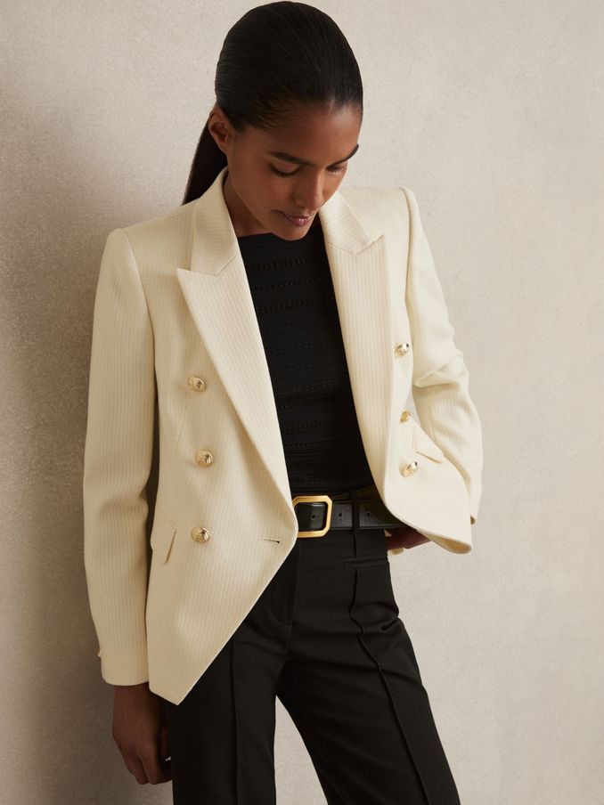 Women s WHITE COTTON BLAZER Reiss Reiss Germany