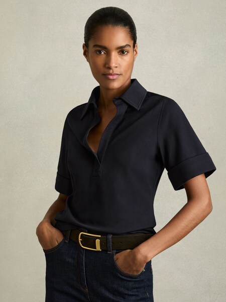 Open-Collar Polo Shirt in Navy (AV4580) | TRY 145