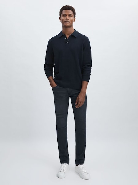 Paige Slim Leg Stretch Jeans in Navy/Black (AV6533) | US$395