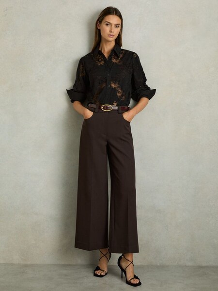 Twill Culotte Trousers in Chocolate Brown (AW0560) | €195