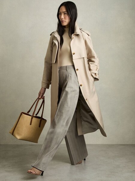 Wool-Blend Wide-Leg Pinstripe Trousers in Grey (AW6764) | €270