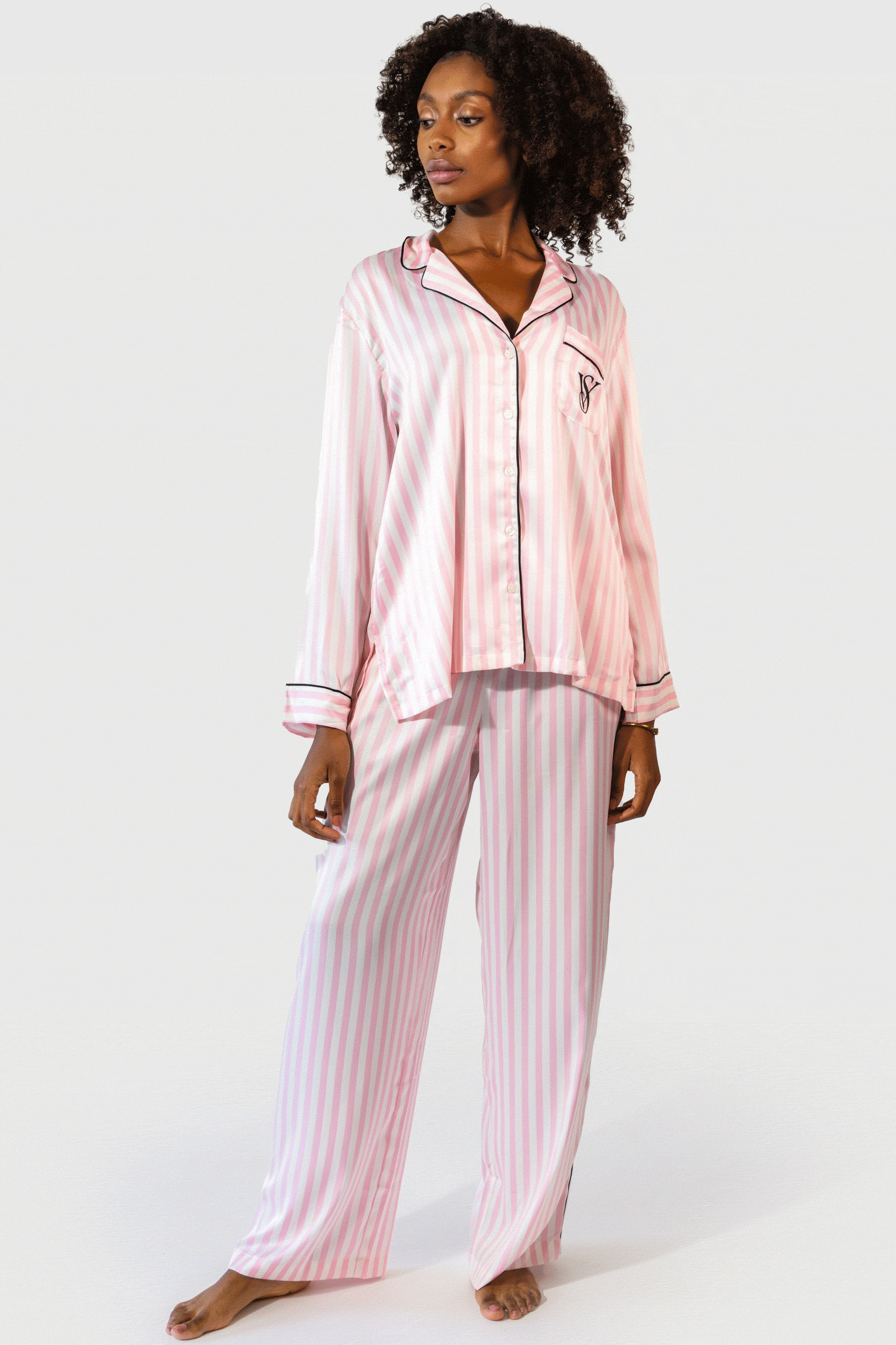 Pink Pyjamas Pink Silk Satin Pyjamas Victoria s Secret UK