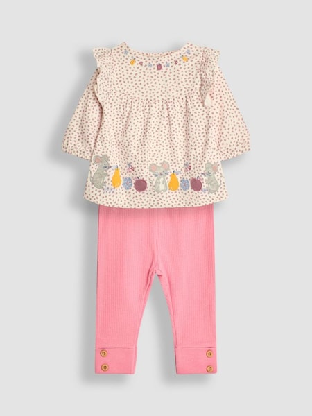 Pink Mouse Applique Tunic And Leggings Set (B11806) | $46