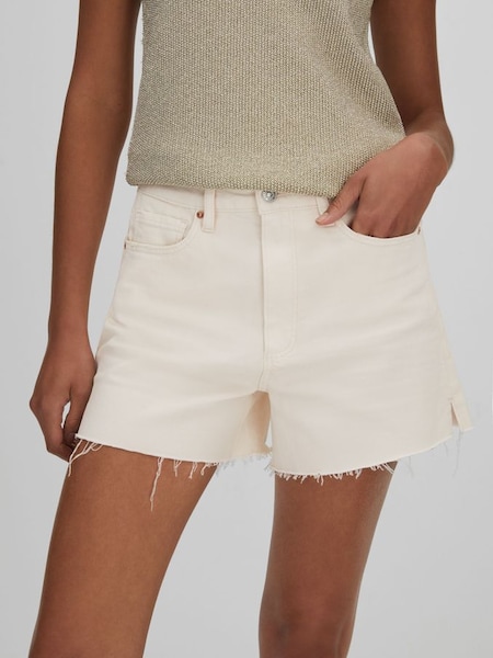 Paige Raw Hem Denim Shorts in Light Blonde (B12517) | €285