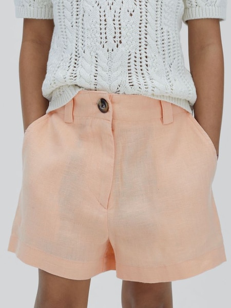 Senior Linen Loose Fit Shorts in Apricot (B23015) | HK$610