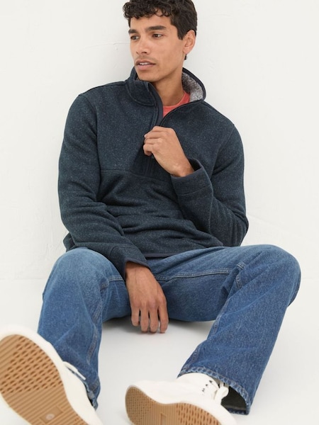 Haxby Navy Blue Half Neck Sweatshirt (B41452) | €72.50