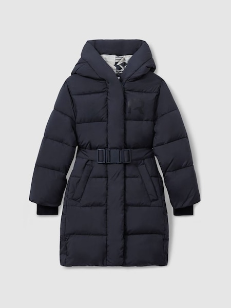 Teen Water Resistant Belted Puffer Coat in Navy (B54164) | CHF 170