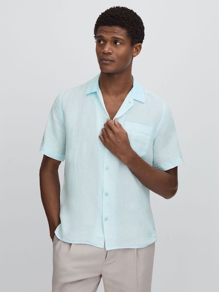 Vilebrequin Linen Shirt in Thalassa Blue Print (B59757) | HK$2,410