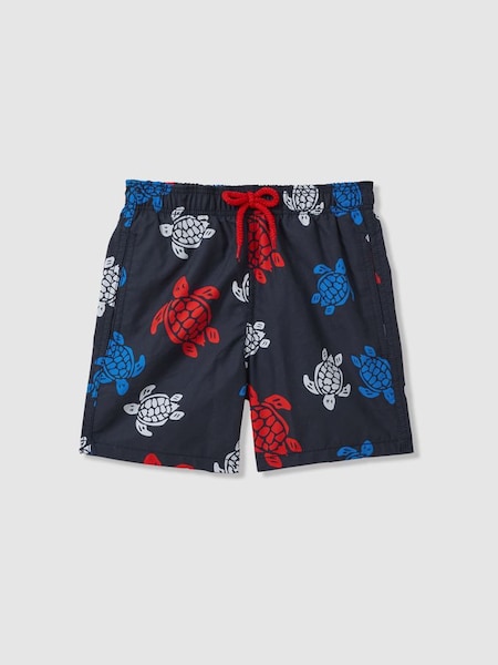 Vilebrequin Turtle Print Swim Shorts in Blue Marine (B68597) | HK$1,730