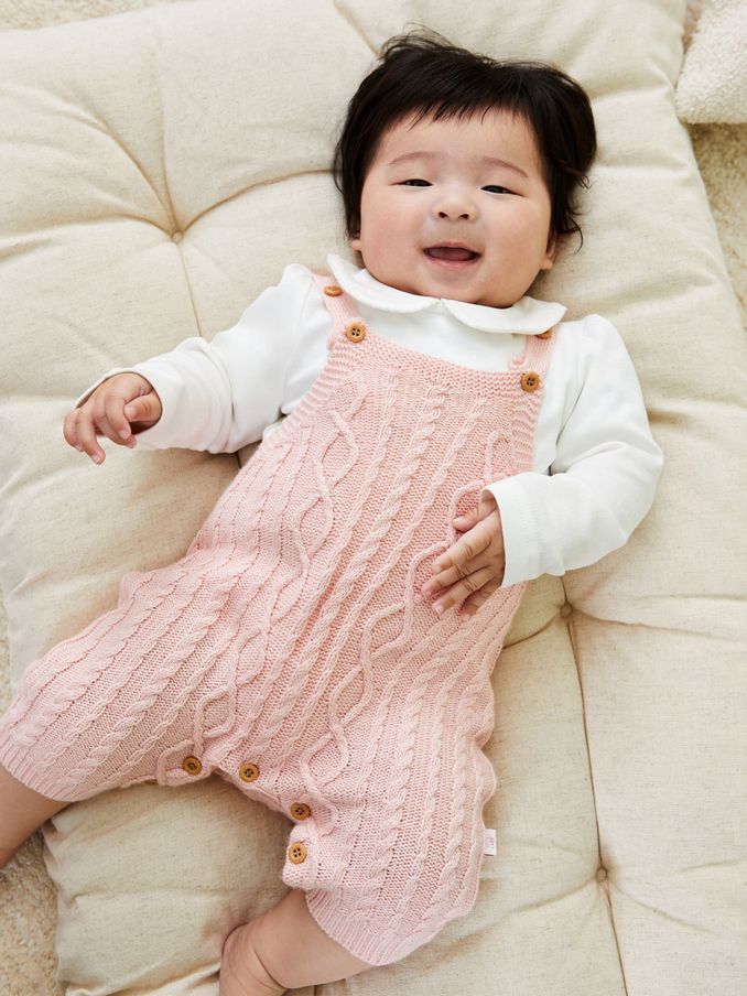 Girls Pink Dungarees JoJo Maman Bebe